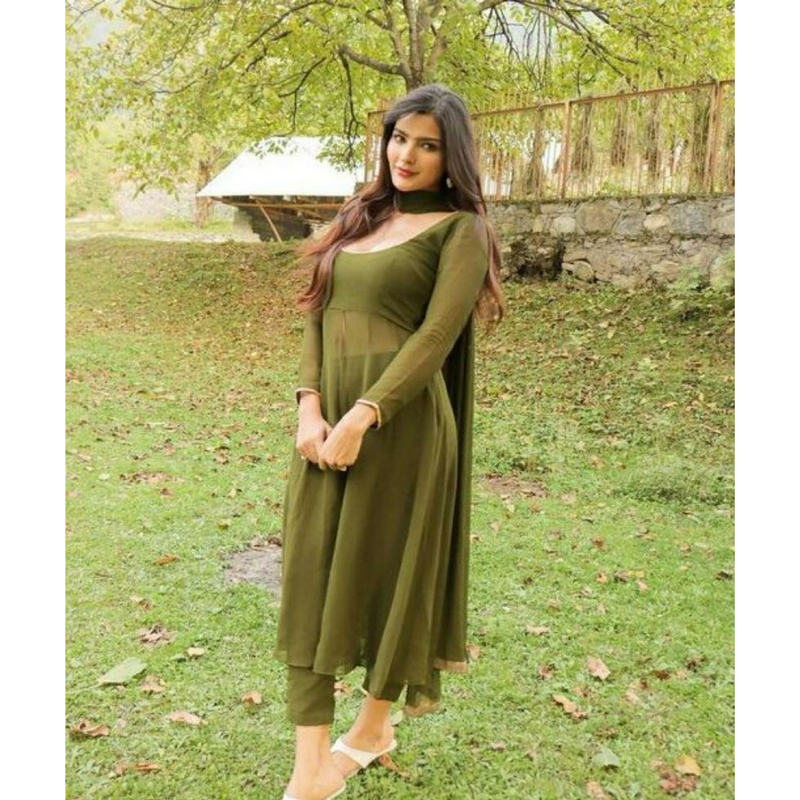 Mehendi green kurti | High waisted skirt, Indian wear, Fashion